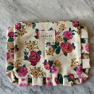 Sezane Canvas Ruffled Clutch Pouch